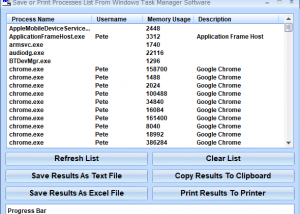 software - Save or Print Processes List From Windows Task Manager Software 7.0 screenshot