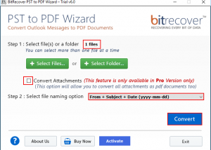 software - Save Outlook Email To PDF File 6.1 screenshot