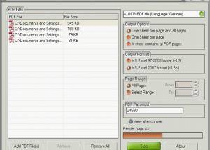 software - Scanned PDF to XLS Converter 2.0 screenshot