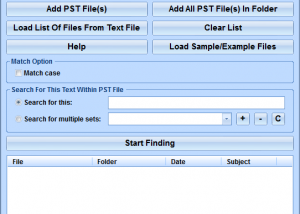 Search Multiple PST Files Software screenshot