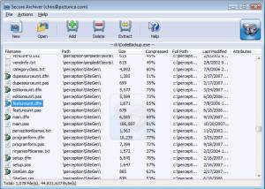 Secura Archiver screenshot