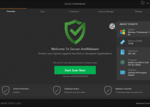 software - Secure AntiMalware 1.8 screenshot