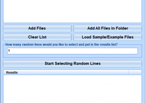 Select Random Lines From Files Software screenshot