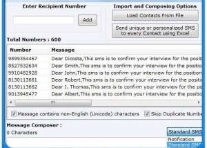 Send Bulk SMS Software screenshot