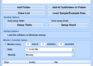 software - Send Text Message If File or Folder Changes Software 7.0 screenshot