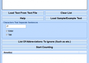 software - Sentence Counter Software 7.0 screenshot