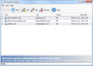 software - SEO Backlink Checker 1.0 screenshot