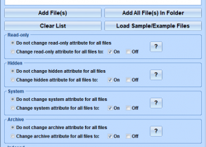 Set File Attributes In Multiple Files Software screenshot