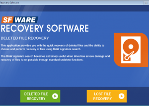 software - SFWare Deleted File Recovery 1.0.0 screenshot