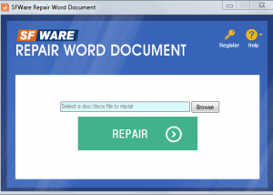 software - SFWare Repair Word Document 1.0.0 screenshot