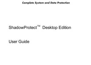 software - ShadowProtect Desktop Edition 7.5.8 screenshot