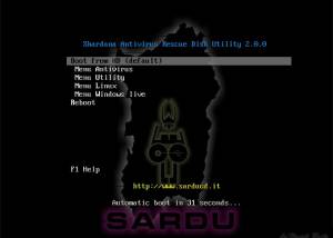 Shardana Antivirus Rescue Disk Utility screenshot