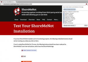 ShareMeNot for Chrome screenshot