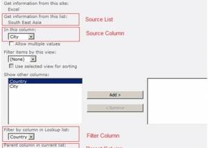 SharePoint Cascaded Lookup screenshot