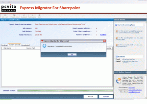 SharePoint data migration screenshot