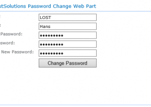 SharePoint Password Change screenshot