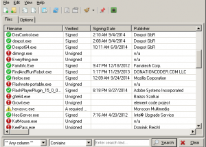 software - SigcheckGUI 1.1.3.1 screenshot