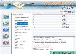 SIM Card File Recovery Software screenshot