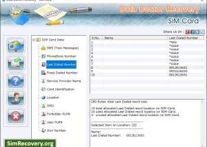 software - SIM Recovery Software 5.3.1.2 screenshot