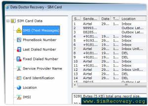 software - Sim SMS Recovery 5.3.1.2 screenshot