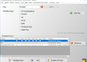 software - Simple Disable Key 12.14 screenshot