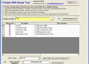 Simple MDB (Access Database) Merge screenshot