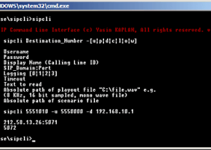 software - sipcli 2.9.11.0 screenshot