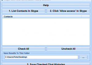 Skype Save Chat Conversation History Software screenshot