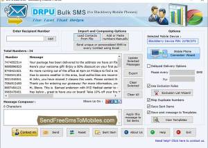 software - SMS App BlackBerry 8.5.4.1 screenshot