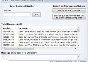 SMS Software for Blackberry screenshot
