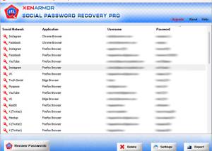 software - Social Password Recovery Pro 2024 8.0 screenshot