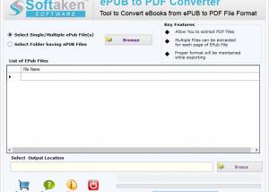 Softaken EPUB to PDF Converter screenshot