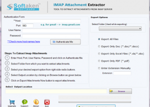 software - Softaken IMAP Attachment Extractor 1.0 screenshot