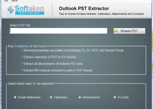 software - Softaken Outlook Attachment Extractor 1.0 screenshot