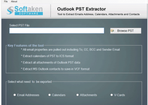 software - Softaken Outlook PST Extractor 1.0 screenshot