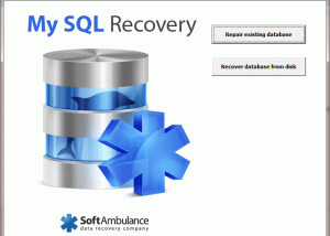 SoftAmbulance MySQL Recovery screenshot