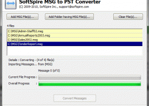 SoftSpire MSG to PST Converter screenshot