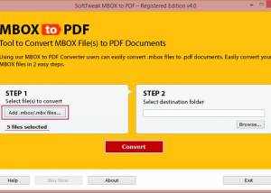 SoftTweak MBOX to PDF screenshot