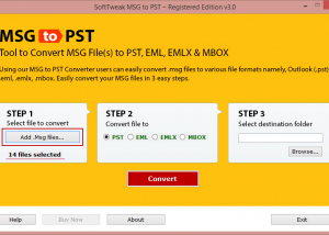 software - SoftTweak MSG to PST 3.1 screenshot