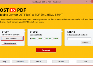 software - SoftTweak OST to PDF 4.1 screenshot