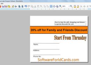 Software for Card Designing screenshot