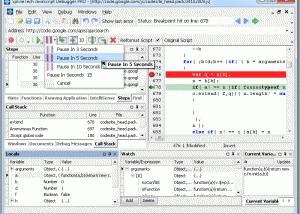 SplineTech JavaScript Debugger screenshot