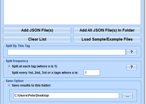 software - Split JSON Files Into Multiple Files Software 7.0 screenshot