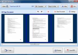 Split PDF on Canon Scanner screenshot