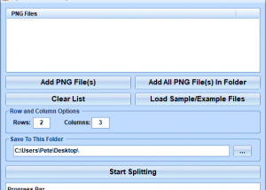 Split PNG Into Multiple PNG Files Software screenshot