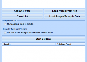 Split Words Into Syllables Software screenshot