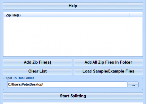 software - Split Zip File Into Multiple Smaller Files Software 7.0 screenshot