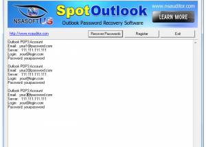 software - SpotOutlook Password Recovery 1.2.7 screenshot
