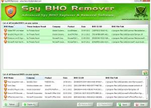 software - Spy BHO Remover 9.0 screenshot