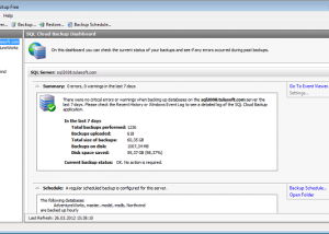 software - SQL Cloud Backup Free 0.9.63 screenshot